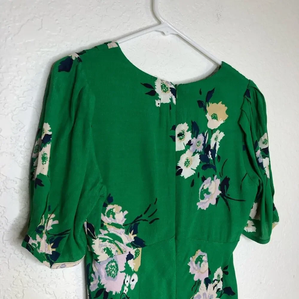 Free People Neon Garden green white floral dress size 0